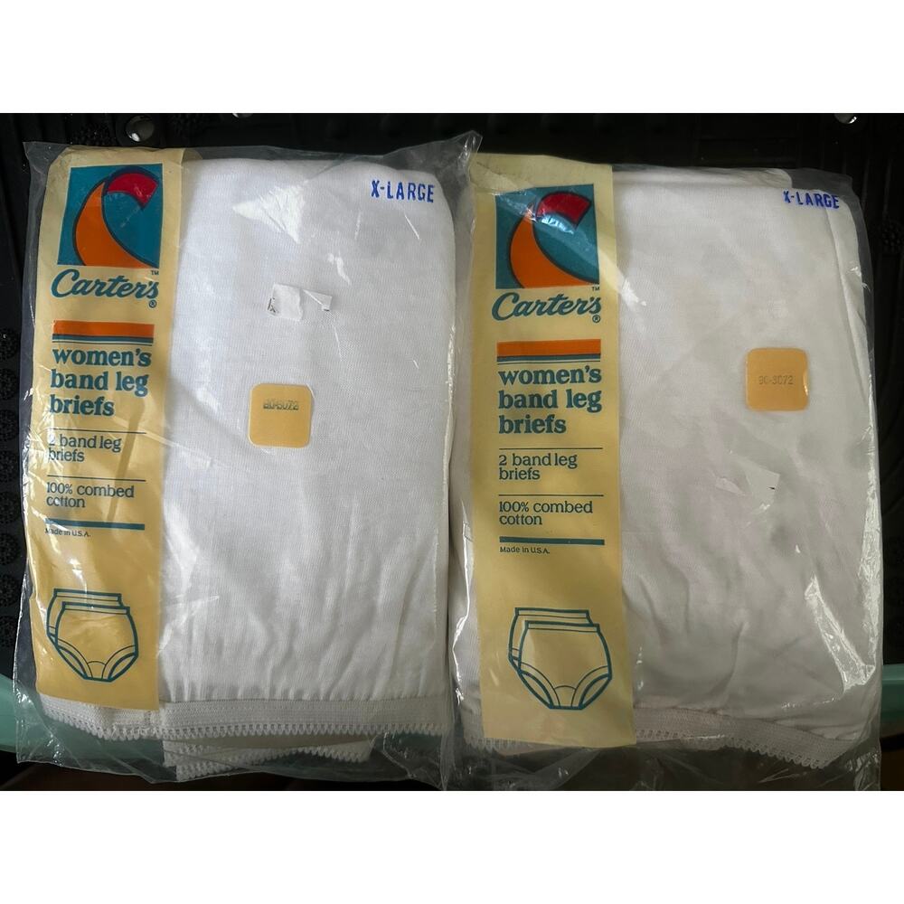 Vintage Carter's Women Briefs Underwear NOS 100% Cotton Size XL/8 - White 4 pcs